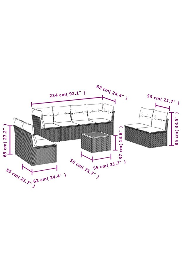 Garden Sofa Set | Black - 3