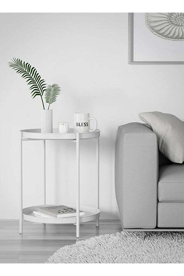 2-Tier Round Side Table - 1