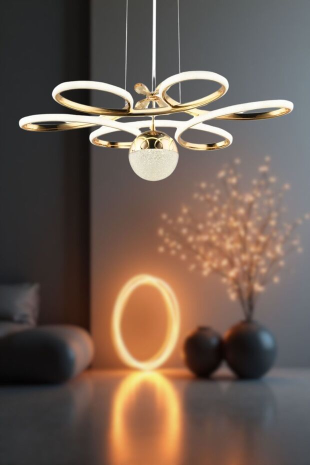 LEDLİ AVİZE 3 RENK IŞIK MODERN SARKIT LED AVİZE - 1