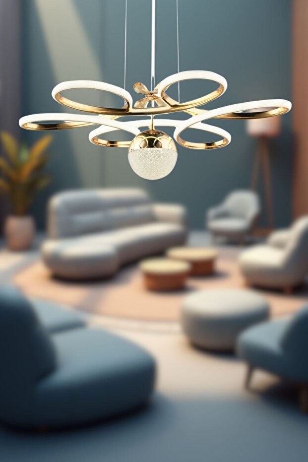 LEDLİ AVİZE 3 RENK IŞIK MODERN SARKIT LED AVİZE - 2