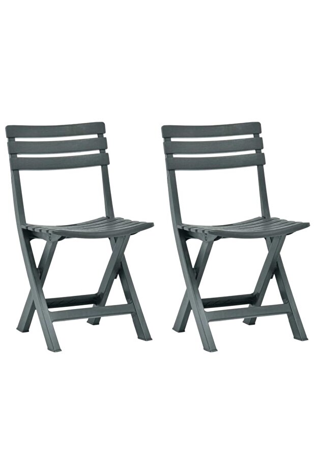 Folding Garden Chair 2 pcs Plastic Green