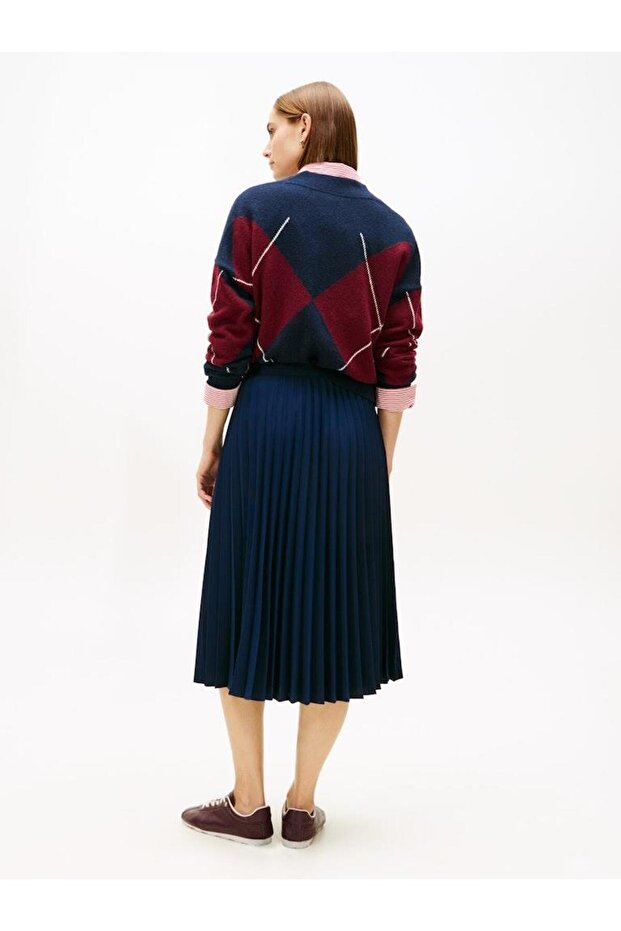 FLUID PLEATED PULL ON MIDI SKIRT - 3