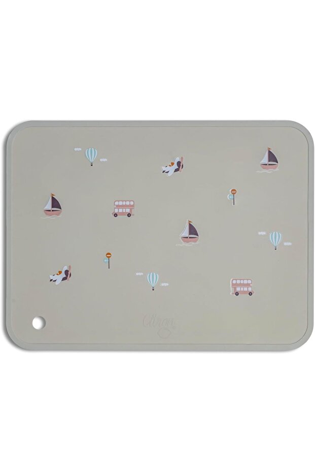 - Silicone Rectangle Placemat: Mess-Free Dining for Babies and Toddlers - Vehicles