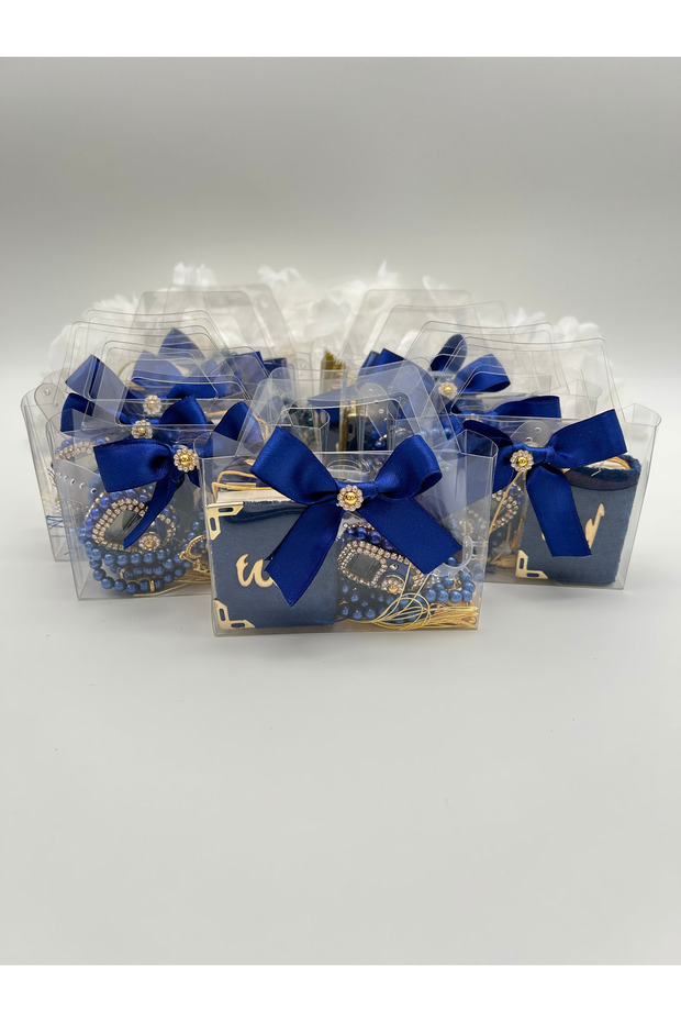 10 Pieces Mini Quran in a Bag-Looking Box, Pearl Prayer Beads and Stone Dhikr Mat Gift Set