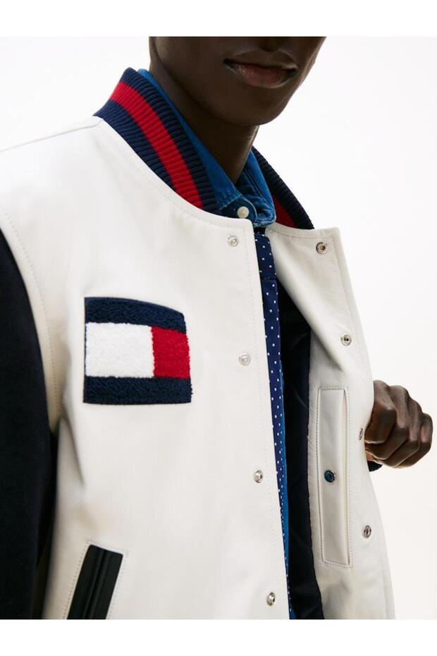 LEATHER VARSITY JACKET - 5