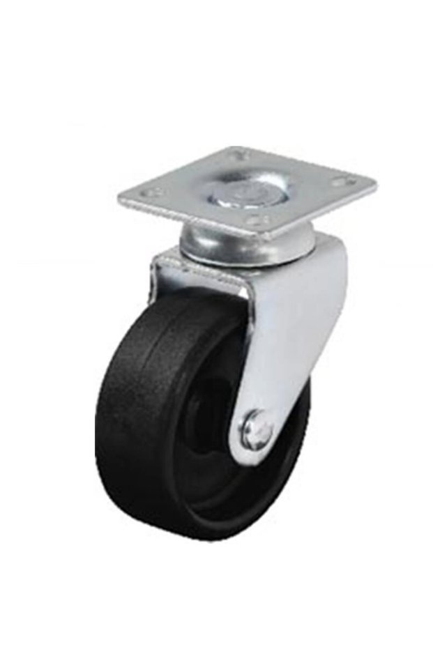 Hts Furniture Wheel with Swivel Plate 49 mm Code 311 | 35 kg Capacity Black Screw-In Furniture Caster Wheel