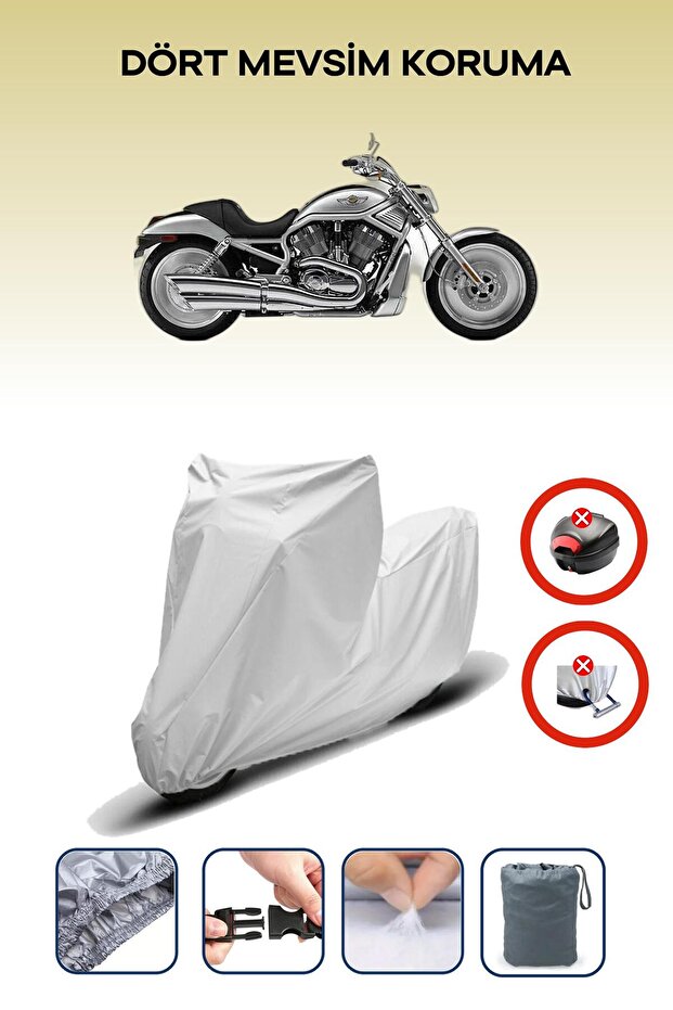 Gray Rear Bag Lock Incompatible Harley-Davidson Vrsc V-Rod Compatible Motorcycle Canvas