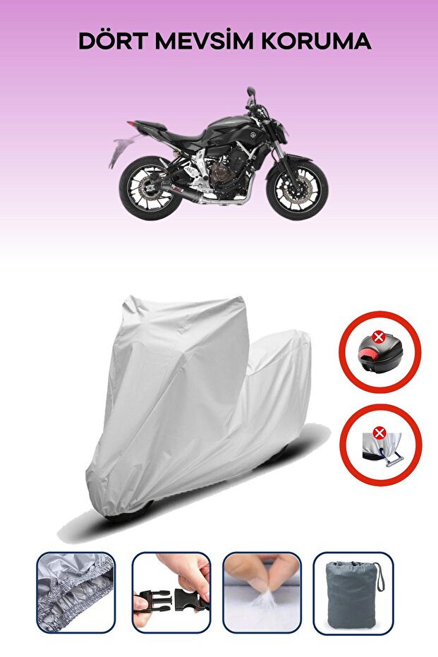 Gray Rear Bag Lock Incompatible with Yamaha Mt-07 Compatible Motorcycle Tarpaulin, 4 Seasons