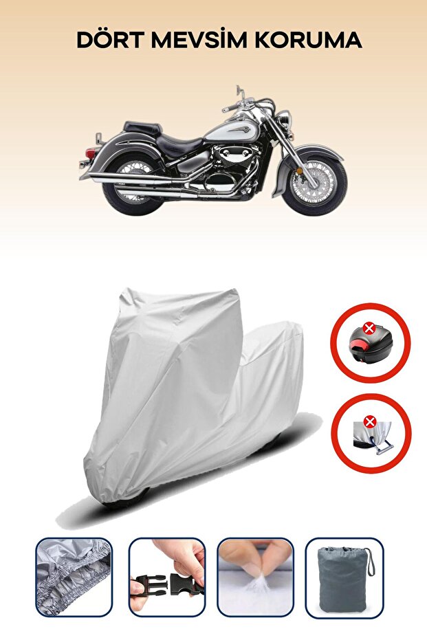 Suzuki VS 800 Intruder GRAY MOTORCYCLE BRAND REAR BAG UNCOMPATIBLE
