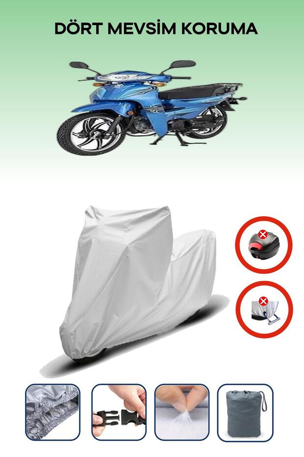 Gray Rear Bag Lock Incompatible Bisan Shoppy 50 Compatible Motorcycle Tarpaulin, 4 Seasons