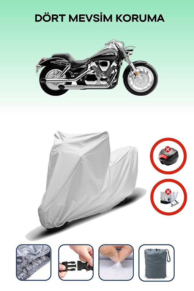 Gray Rear Case Lock Incompatible Honda Vf 750 C Magna Compatible Motorcycle Tarpaulin, 4 Seasons