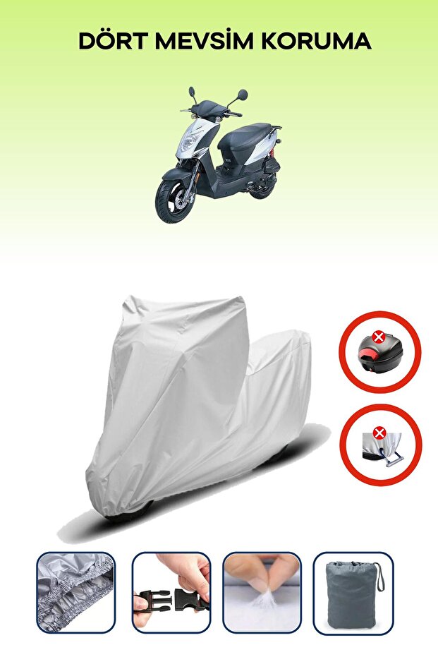 Gray Rear Bag Lock Incompatible with Kymco Agility 125 Compatible Motorcycle Tarpaulin, 4 Seasons