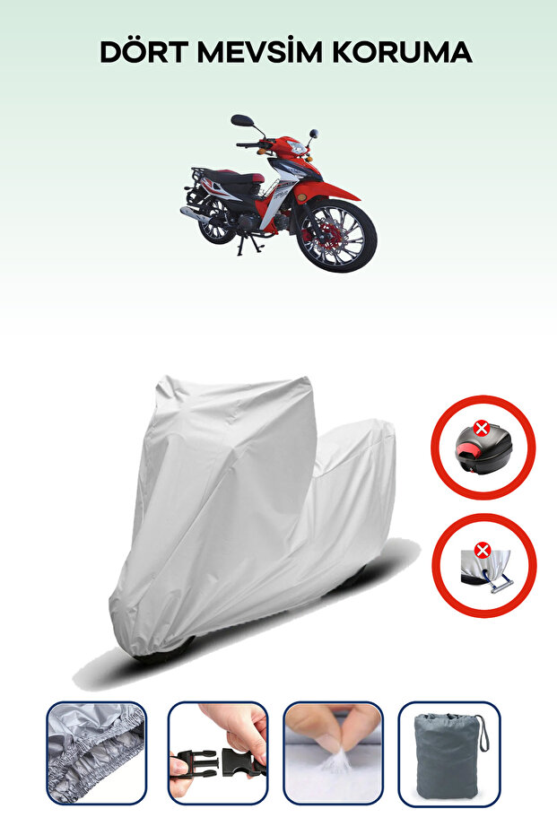 Gray Rear Bag Lock Incompatible with Motolux Africa Wolf Compatible Motorcycle Tarpaulin, 4 Seasons