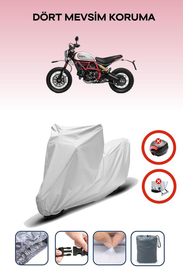 Gray Rear Bag Lock Incompatible with Ducati Scrambler Desert Sled Compatible Motorcycle Tarpaulin, 4 Seasons