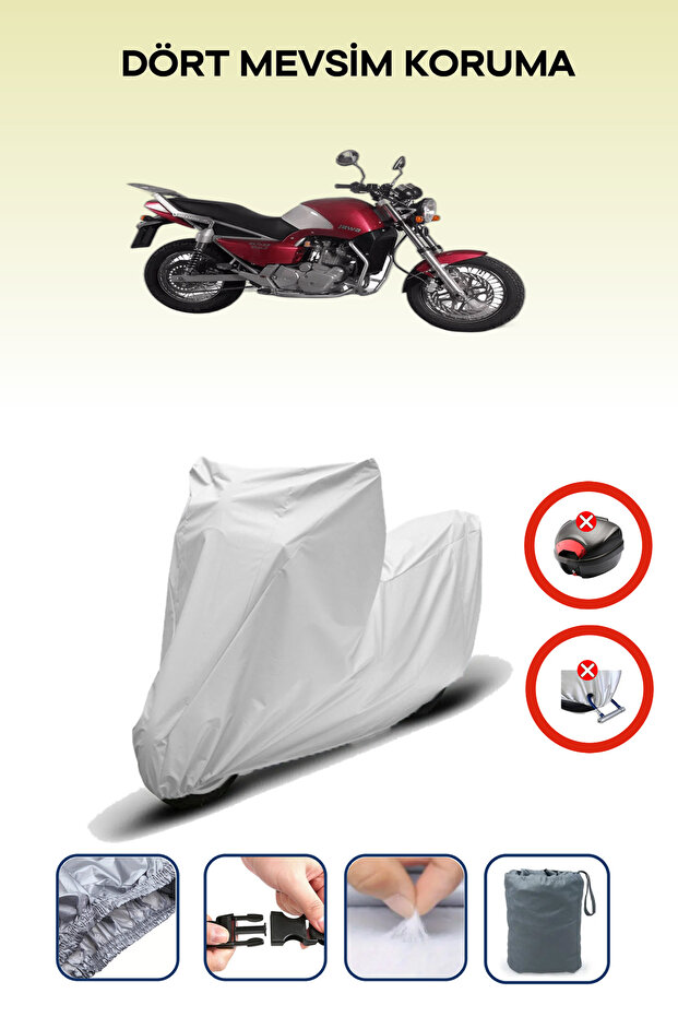 Gray Rear Bag Lock Incompatible with Jawa 650 Style Compatible Motorcycle Tarpaulin, 4 Seasons