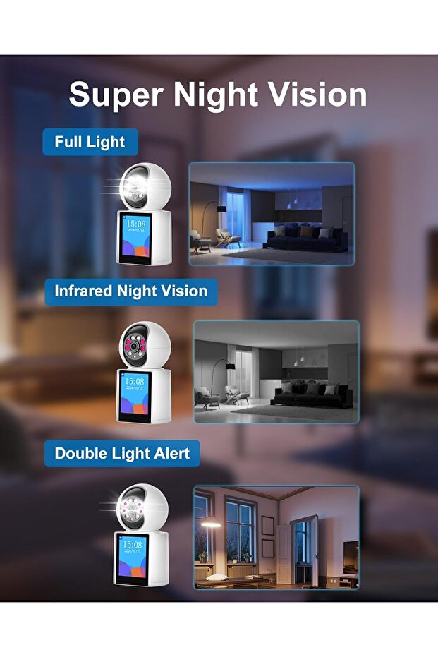 كاميرا داخلية بدقة 2K تدعم مكالمات الفيديو ثنائية الاتجاه - 6