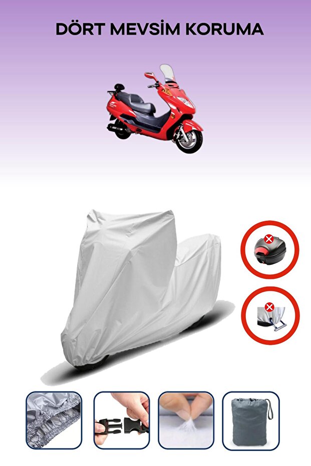 Gray Rear Bag Lock Incompatible with Dorado Sandor 150 Compatible Motorcycle Tarpaulin, 4 Seasons