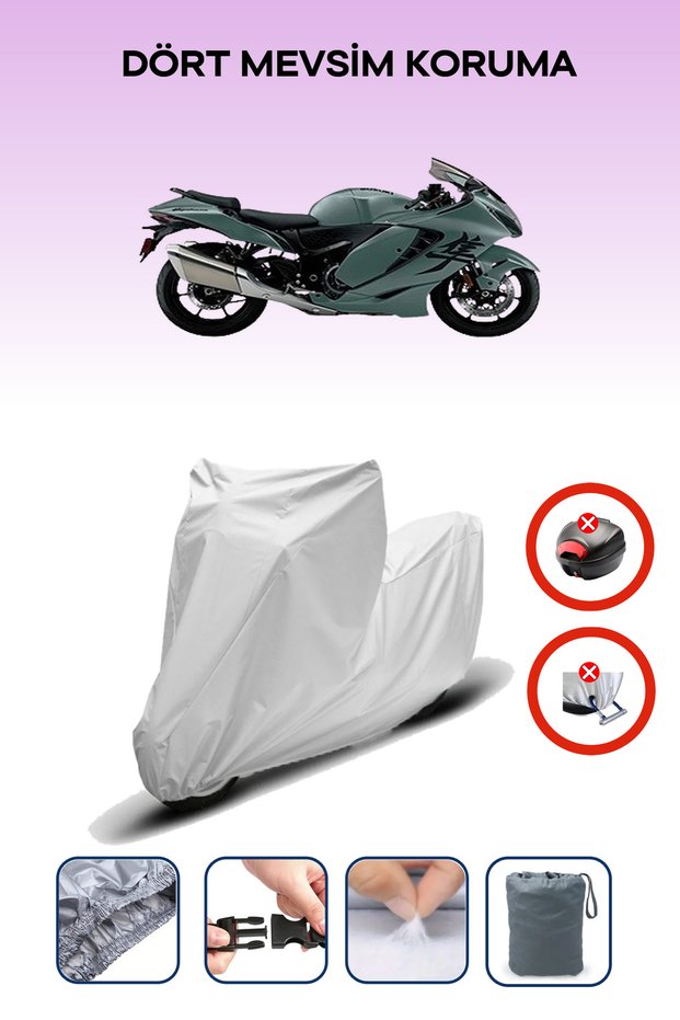 Gray Rear Bag Lock Incompatible with Suzuki Hayabusa Compatible Motorcycle Tarpaulin, 4 Seasons