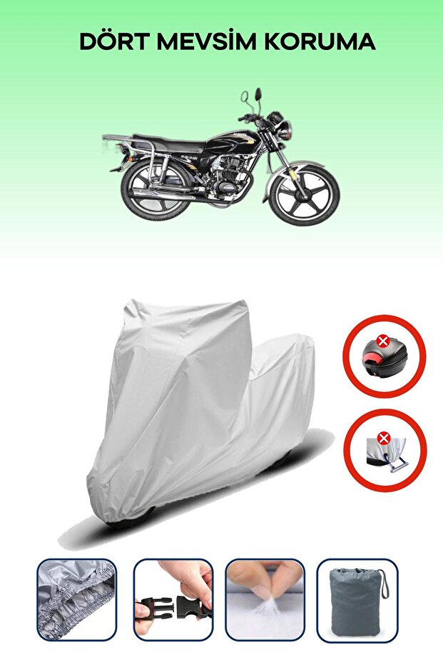 Gray Rear Bag Lock Incompatible King Motor Kr-100-2A Compatible Motorcycle Tarpaulin, 4 Seasons