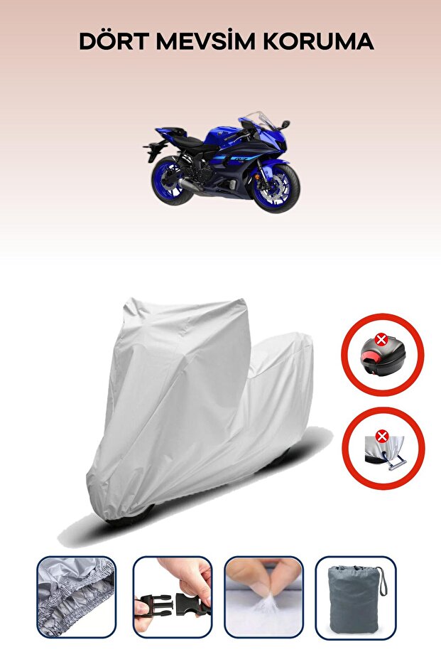 Gray Rear Bag Lock Incompatible with Yamaha R7 Compatible Motorcycle Tarpaulin, 4 Seasons