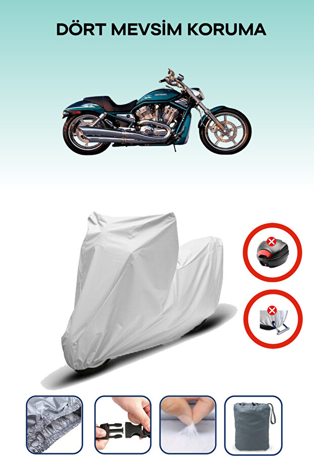 Grey Rear Bag Lock Incompatible Harley-Davidson Screamin Eagle V-Rod Vrscse Compatible Motorcycle Canvas
