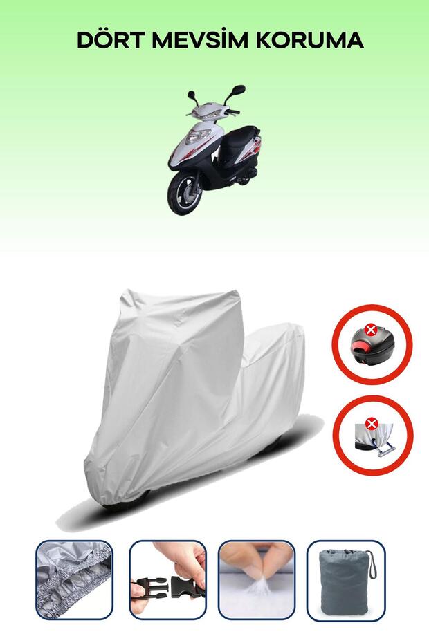 Gray Rear Bag Lock Incompatible with Kuba Hasat 100 Compatible Motorcycle Tarpaulin, 4 Seasons