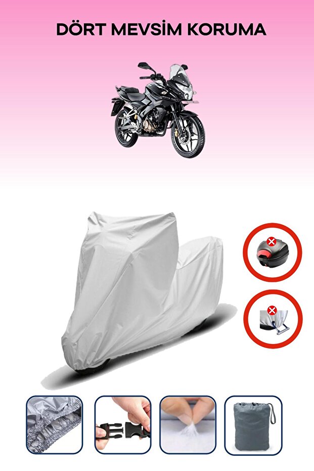 Gray Rear Bag Lock Incompatible with Bajaj Pulsar as 150 Compatible Motorcycle Tarpaulin, 4 Seasons