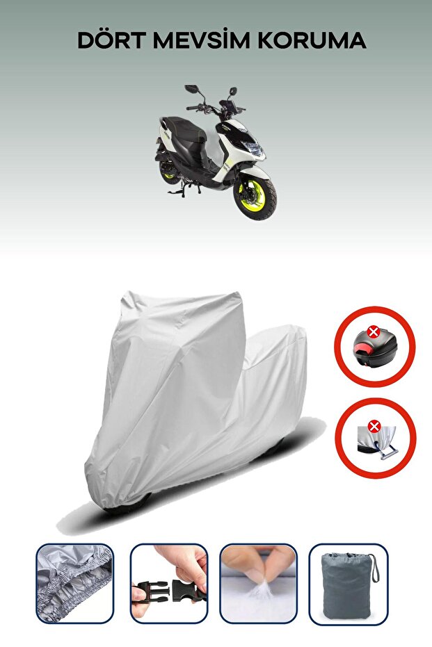 Gray Rear Bag Lock Incompatible Arora Ar 50-11 Ares Compatible Motorcycle Tarpaulin, 4 Seasons