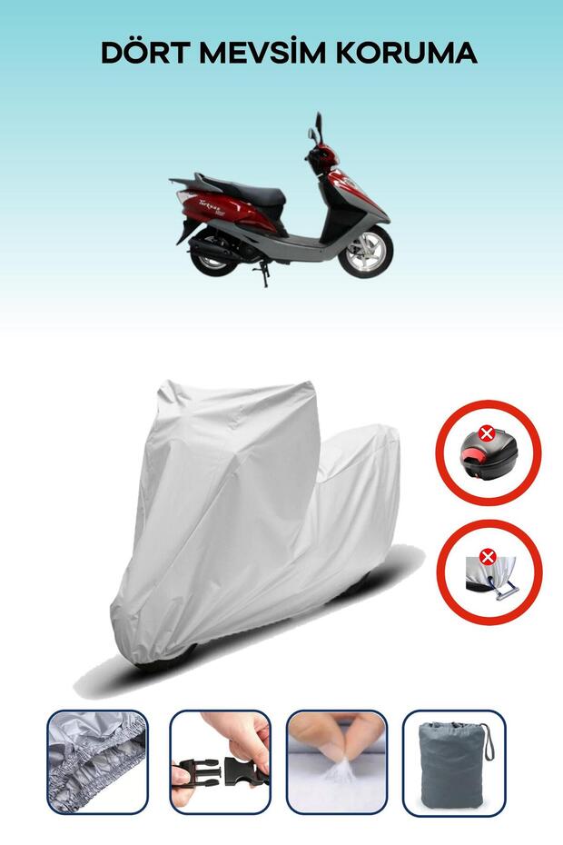 Gray Rear Bag Lock Incompatible Mondial 125 Nt Turquoise Compatible Motorcycle Tarpaulin, 4 Seasons