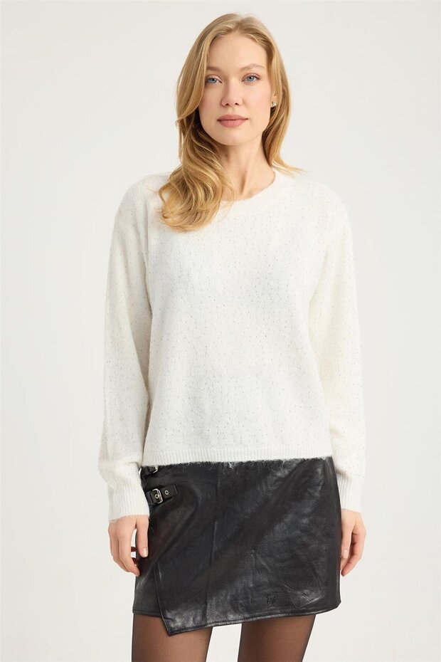 Kırma Boncuklu Triko - 1