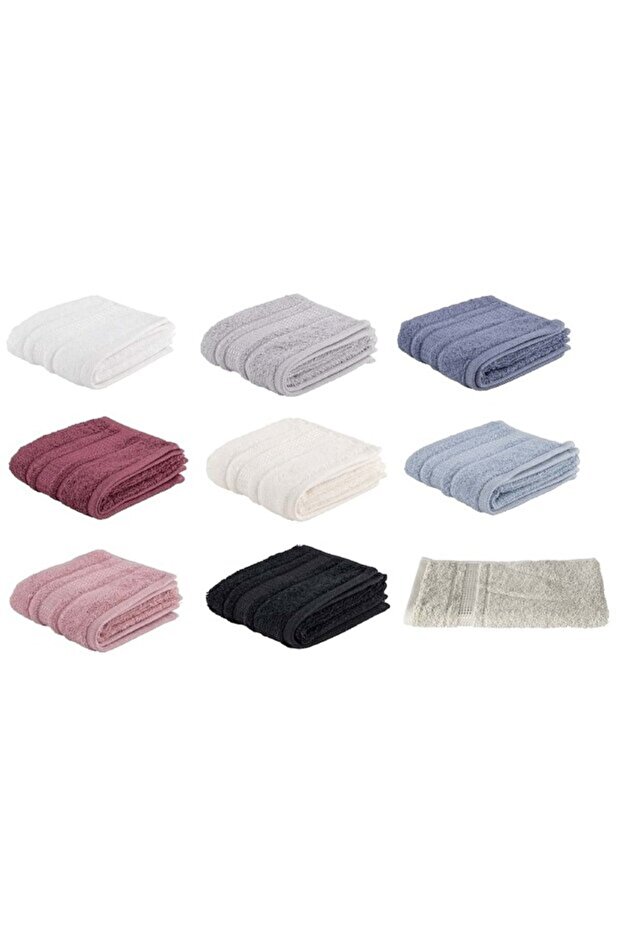 Set of 6 Mixed Color Cotton Hand & Face Towels