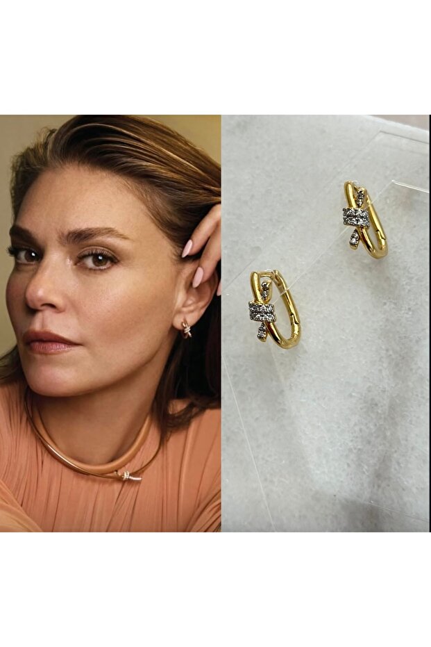 Aslı enver earrings with minimal zircon stones, brand equivalent