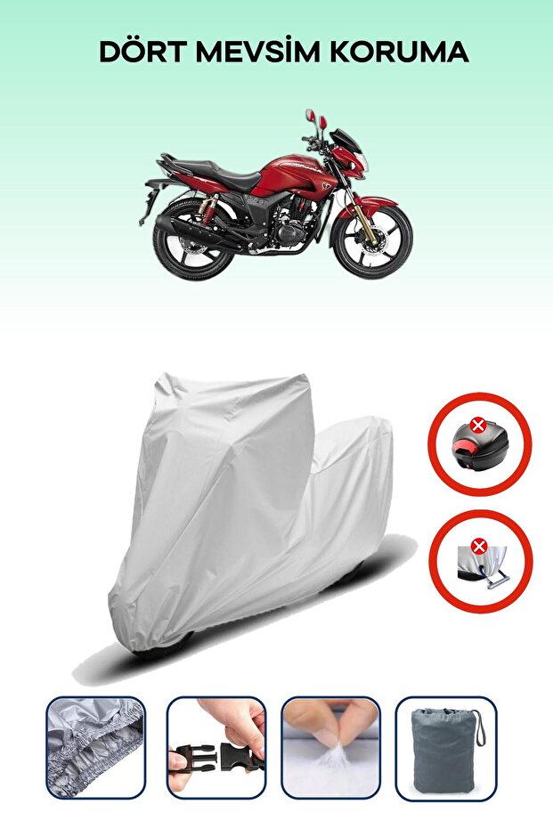 Gray Rear Bag Lock Incompatible with Hero Hunk Compatible Motorcycle Tarpaulin, 4 Seasons