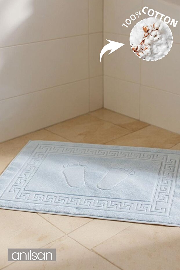 Greek 100% Cotton Foot Towel - Blue 50X70, 245 Gr