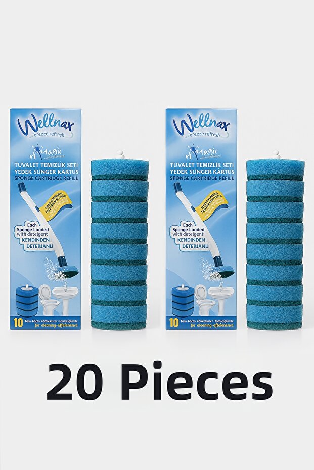 20 Disposable Toilet Replacement Sponges with Detergent (X1)