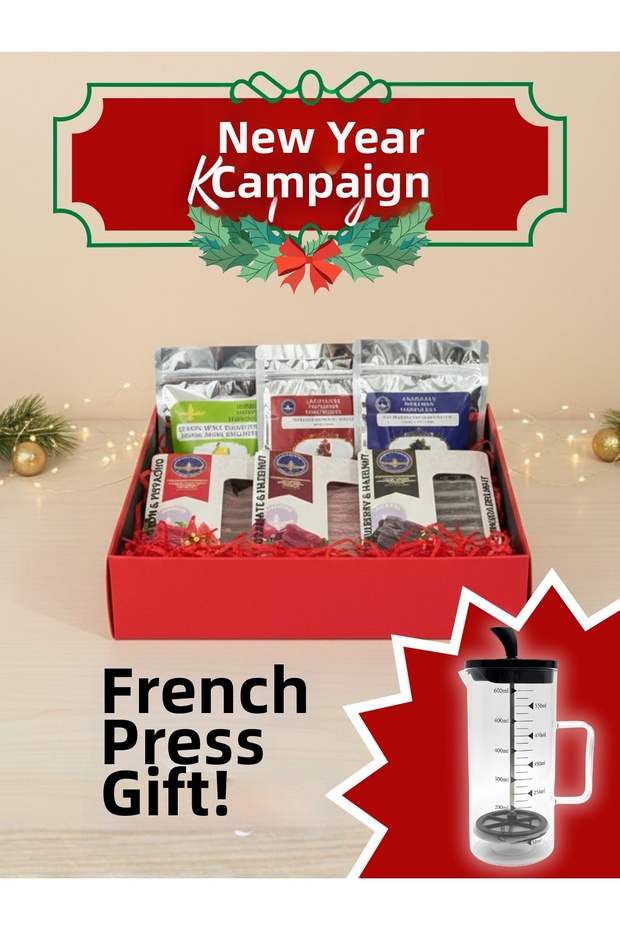 New Year's Special Gift Box | Herbal Tea & Protein Turkish Delight Set | Mixed Herbal Tea and Turkish Delight
