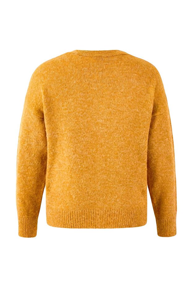 Wardrobe Essentials Mustard Alpaca Wool Blend Basic Knitwear Cardigan Tbbaw26Av00037 - 3