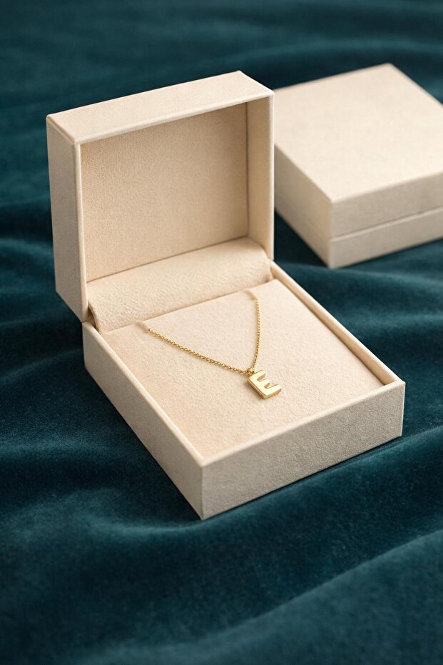 Balon çelik E Harfli Kolye (Paslanmaz) - 2