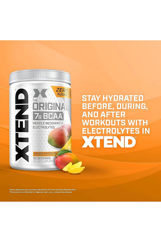 Original BCAA Powder, Zero Sugar, Zero Calories, Post Workout Muscle - Mango Madness (30 Servings) - 2