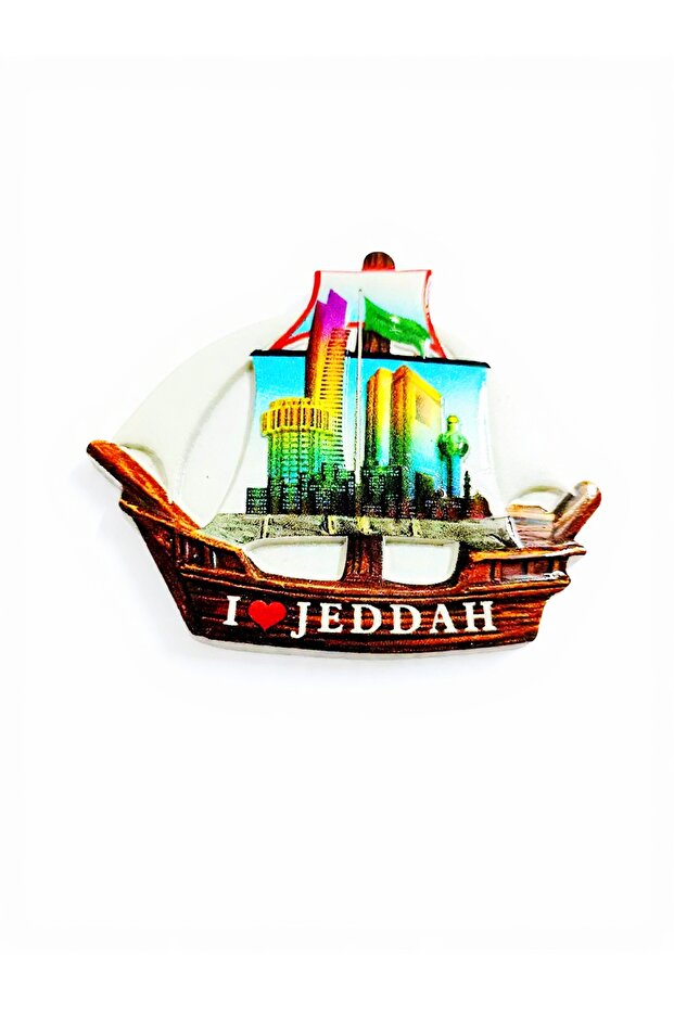مغناطيس ثلاجة ثلاثي الأبعاد تذكاري من جدة.