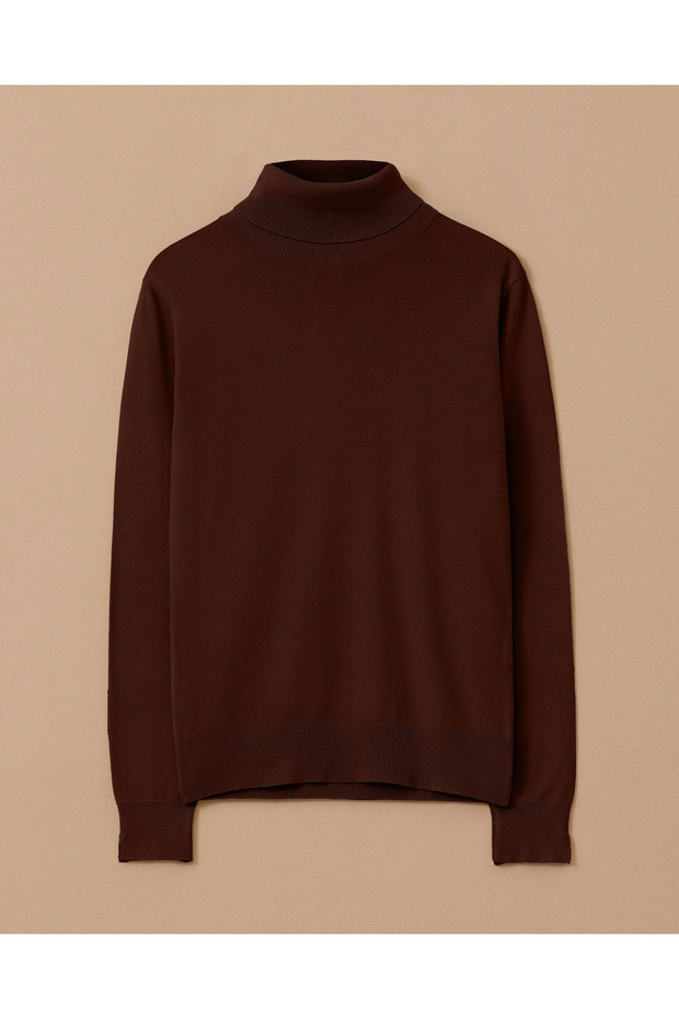 Tam Balıkçı Yaka Örme Triko Bluz - 5