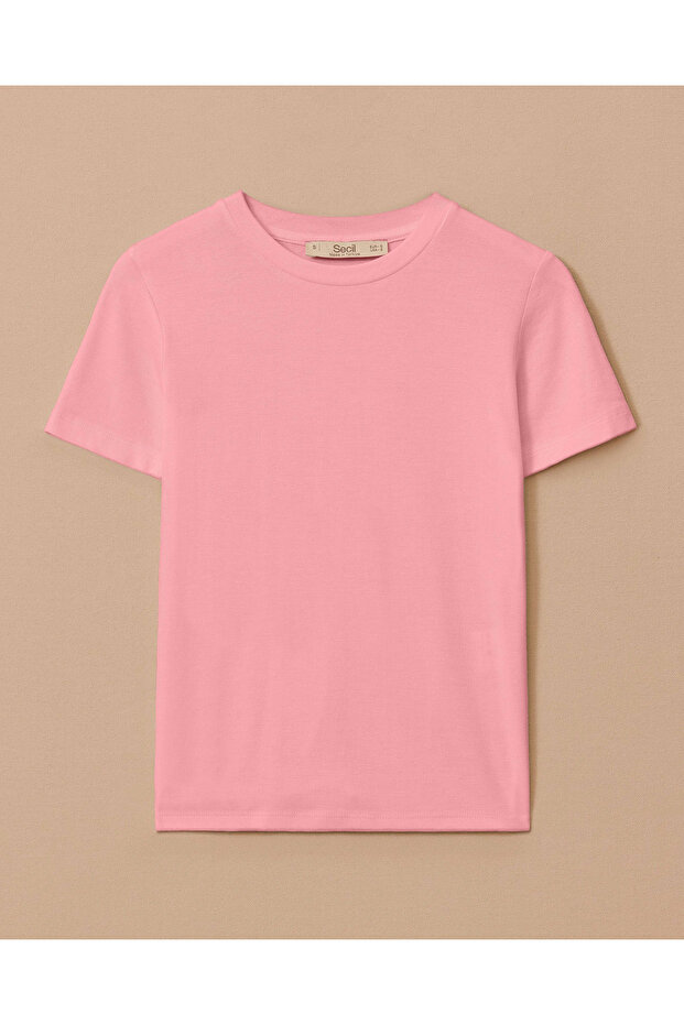 Yuvarlak Yaka Kısa Kollu Basic Tişört - 8