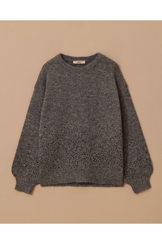 Pul Detaylı Triko Kazak - 5