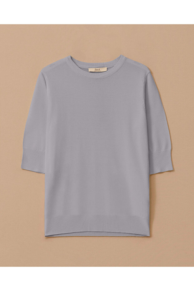 Kısa Kollu Basic Triko Bluz - 7