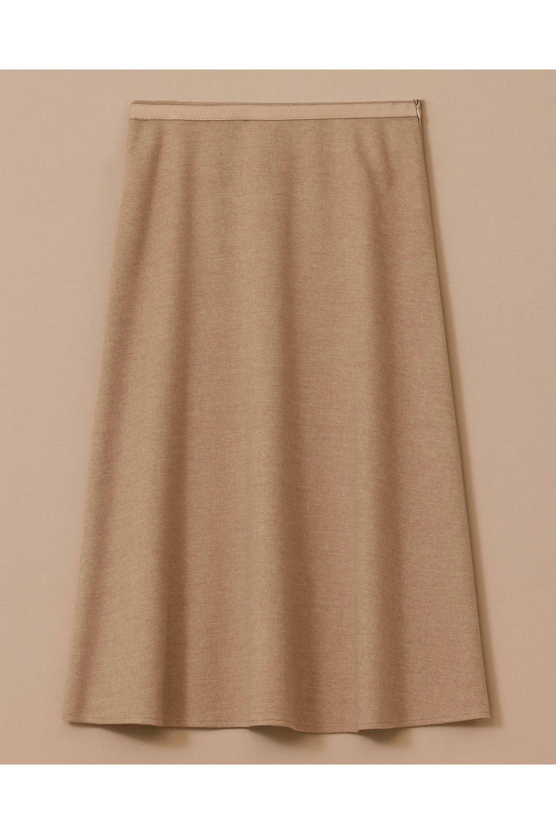 Suni Deri Biyeli Midi Etek - 4