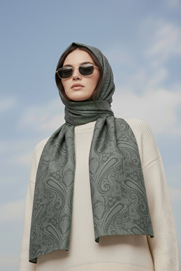 شال جاكار بنمط عرقي - 3