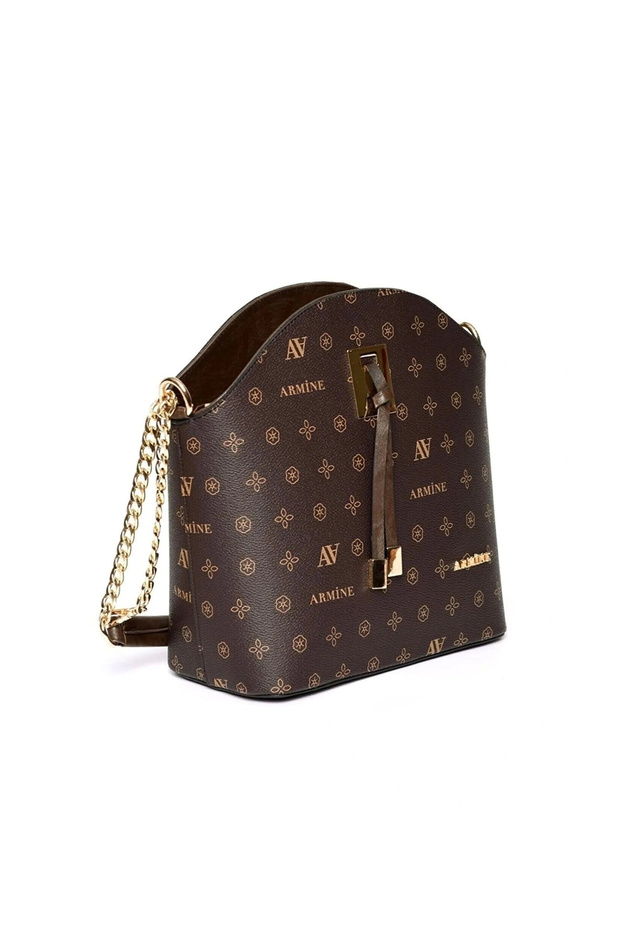 102 Printed Strap Women's Daily Bag Brown