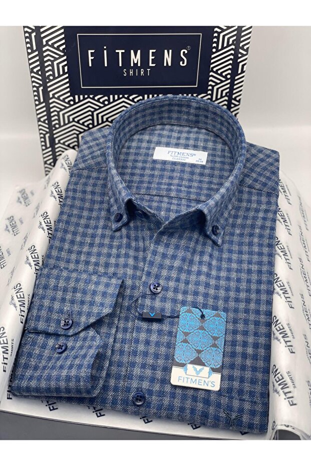 Classic Long Sleeve Winter Plaid Lumberjack Collar Buttoned Cotton Gift Boxed Men's Shirt Fs-003127 - Ma