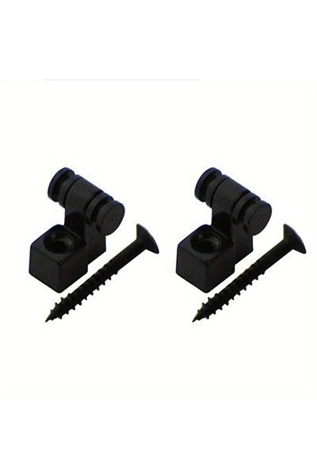 Black-2pcs 2pcs Electric Guitar Chrome Roller String Trees Retainer Mounting Tree Guide Silvery Blac