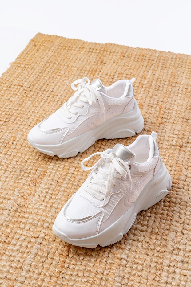 Casual Women's Sneaker Lace-Up Lightweight Thick High-Sole Walking Breathable Sneakers